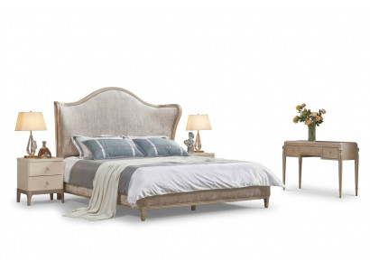 Design Luxus Duebel Sëlwer Better Miwwelen Schlofzëmmer Bett Polster Stoff Textil
