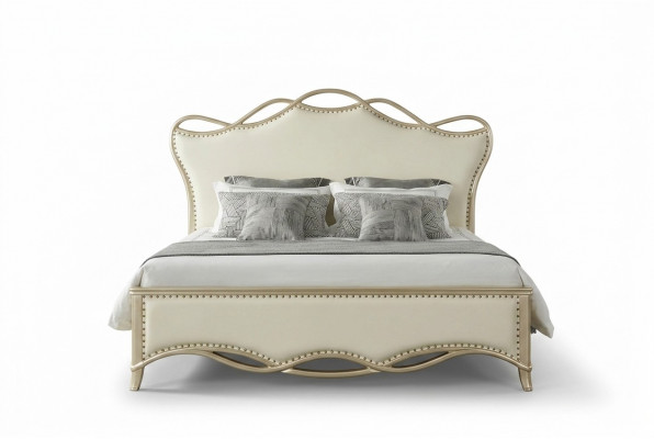 Design Bett Schlofzëmmer Better Textil Luxus Gepolsterte Sëtz Stoff Beige Miwwelen Neit