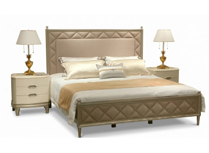 Schlofzëmmer Bett Këssen Design Miwwelen Luxus Duebel Beige Better Lieder