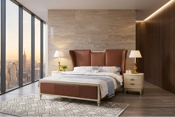 Luxus Bett Braun Better Bettgestell Duebel Modern Duebelbett Schlofzëmmer Nei