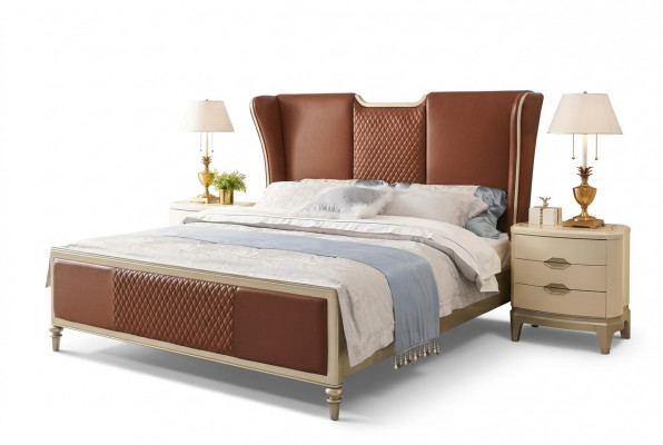Luxus Bett Braun Better Bettgestell Duebel Modern Duebelbett Schlofzëmmer Nei