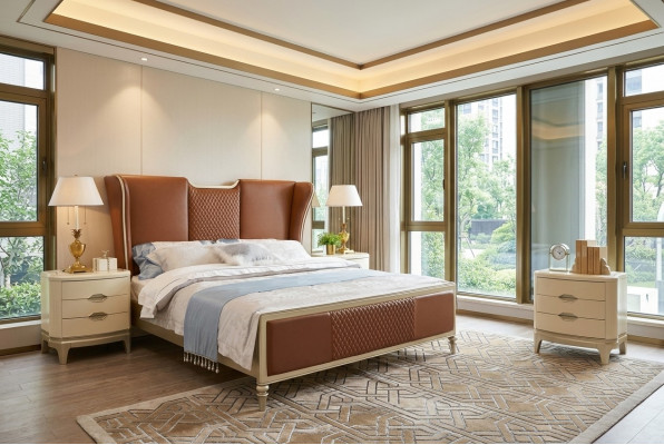 Luxus Schlofzëmmer Miwwelen 2x Nuetsdëscher Modern Niewendëscher 2tlg