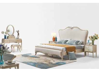 Bett Këssen Design Luxus Duebel Better Wäiss 180x200cm Schlofkummer Miwwelen Nei