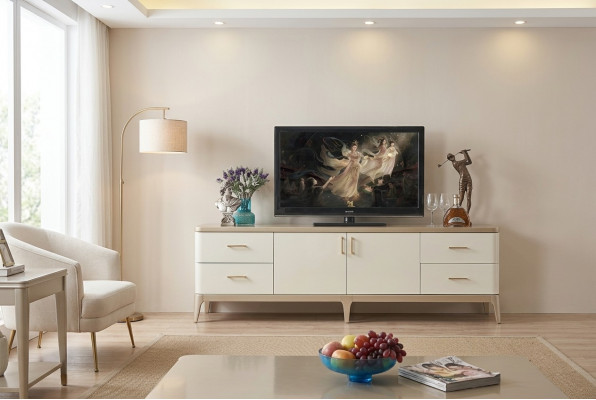 TV Schaf Lowboard Miwwelen Schief Sall Sideboard Wäiss Kommod Sideboards