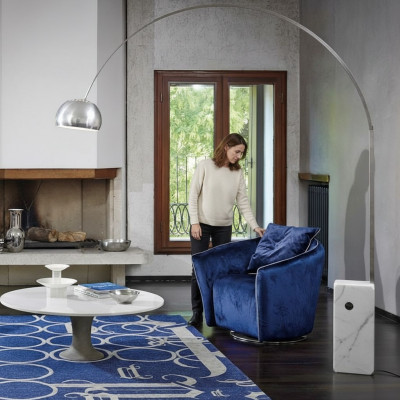 Fotell 1 Sëtz Blo Wunnzëmmer Luxus Design Italienesch Miwwelen Elegantes Neit