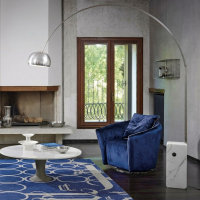 Fotell 1 Sëtz Blo Wunnzëmmer Luxus Design Italienesch Miwwelen Elegantes Neit