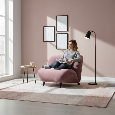 Fotell Einsëtzeger Luxus Polster Miwwelen Wunnzëmmer Einsëtzeger Fotell Textil Lounge