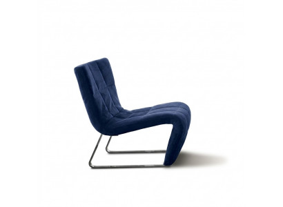 Sessil ouni Äerm Polstersëtz Luxus Design Miwwelen Italieneschen Stil Stoff Blo