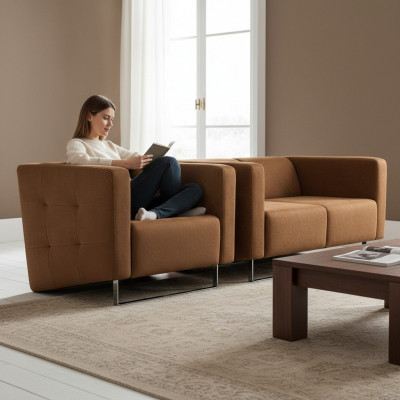 Luxus Sëtz Polster Braun Italieneschen Stil Design Modern Miwwelen Wunnzëmmer Nei
