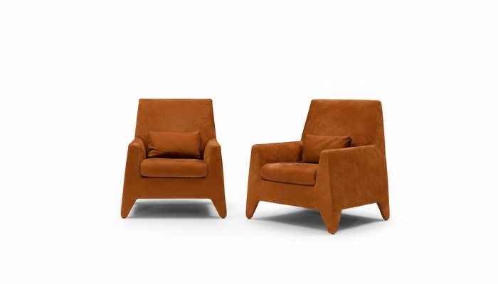 Sesselleffer Modernen Design Wunnzëmmer Gepolstert Einsëtzeger Textil Braun Stil Luxus