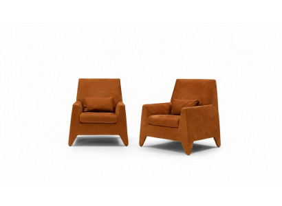Sesselleffer Modernen Design Wunnzëmmer Gepolstert Einsëtzeger Textil Braun Stil Luxus