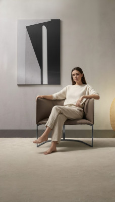 Luxus Design Miwwel Gro Prianera Stil Design Lieder Fotell Wunnzëmmer Lounge