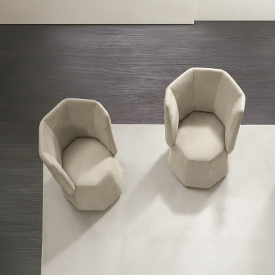 Design Sesselle Luxus Einsëtzer Modern Lehn Stoff 1 Sëtz Miwwelen Einsëtzer Prianera