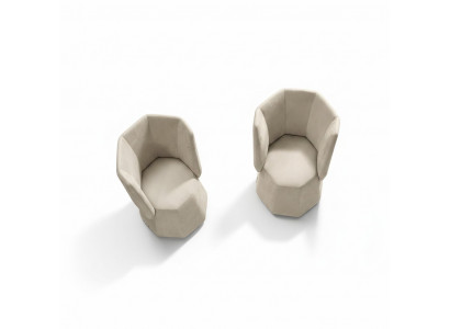 Design Sesselle Luxus Einsëtzer Modern Lehn Stoff 1 Sëtz Miwwelen Einsëtzer Prianera