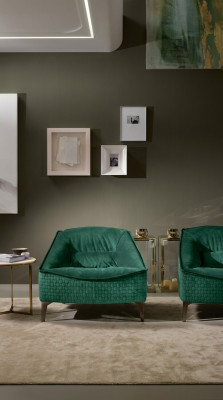 fauteuil eenzersëtz Luxus 1-Sëtzer Polstersëtz Designer Textil Sëtz Stoff Modern