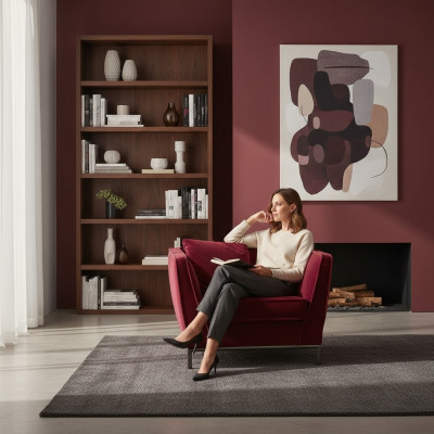 Luxus Éinsëtzer Fotell Rout Polster Relax Design Italienesch Miwwelen Prianera Nei
