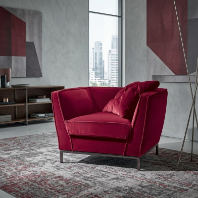 Luxus Éinsëtzer Fotell Rout Polster Relax Design Italienesch Miwwelen Prianera Nei
