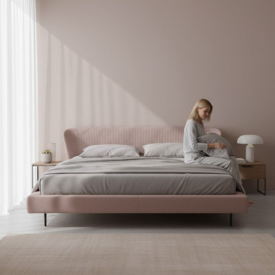 Rosa Bett Design Luxusbetten Italienesch Modern Miwwelen Schlofzëmmer Prianera