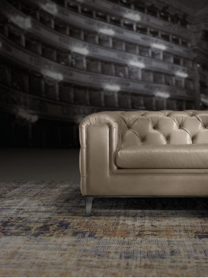 Luxuriéis 3+3 Sëtz Sofa Garnitur a beige vun Chesterfield