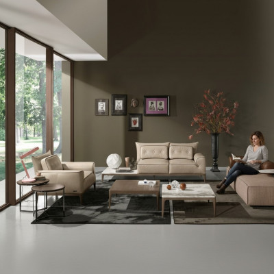 Sofaset Prianera Design Sofa Fauteuil Këssen Couchen 3tlg. Set Chaiselongue