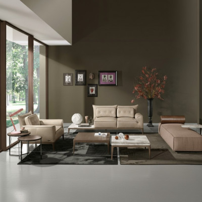 Sofaset Prianera Design Sofa Fauteuil Këssen Couchen 3tlg. Set Chaiselongue