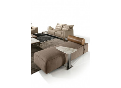 Luxus Chaiselongue Stoff Wunnzëmmer Design Canapé Braun Miwwelen Couchen Prianera