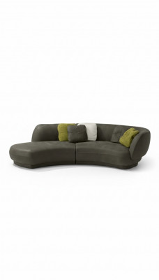 Textil Sofa 3 Sëtzer Polster Lieder Modern Relax Sëtz Luxus Miwwelen Ecksofa Ronn