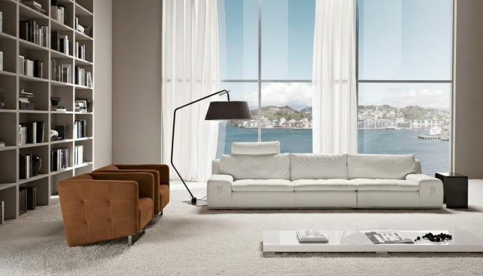 Sofa 4 Sëtzer Luxus Designer Couche Sofa Luxus Polstersofa Italienesch Miwwelen