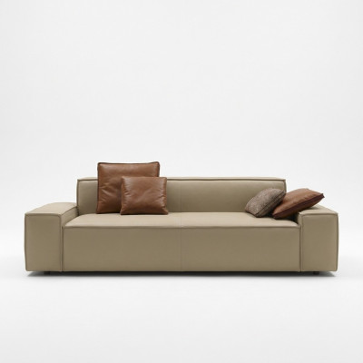 Wunnzëmmer Canapé 3 Sëtzen Sofa Miwwelen Holz Beige Polster Miwwelen Canapé Couchen Nei