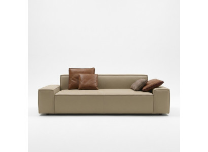 Wunnzëmmer Canapé 3 Sëtzen Sofa Miwwelen Holz Beige Polster Miwwelen Canapé Couchen Nei