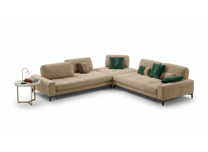Lieder L-Form Luxus Canapéen Canapéen Eck Ecksofa Couch Italienesch Miwwelen