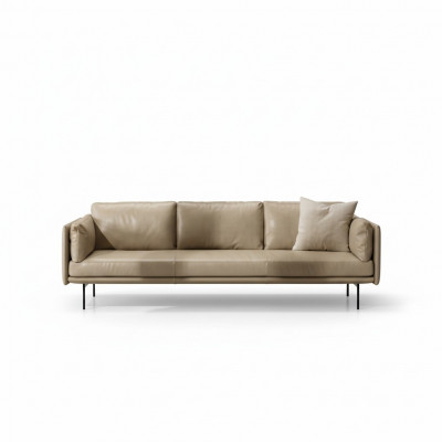 Luxus dräisëtzege Prianera Canapé Relax Polster Miwwelen Beige Canapéen Sofas Lieder.