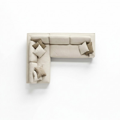 Wunnzëmmer Ecksofa L-Form Modern Wäiss Design Sofas Nei