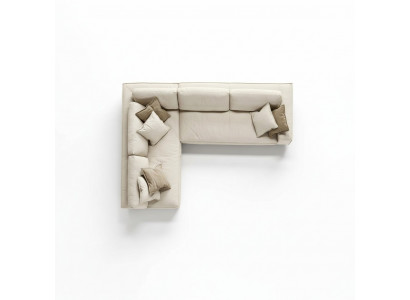 Wunnzëmmer Ecksofa L-Form Modern Wäiss Design Sofas Nei