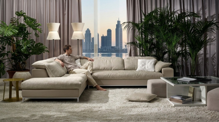 Design Ecksofa L-Form Modern Sofas Textil Couch Wunnzëmmer Modern Sofa Nei