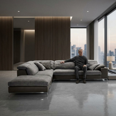 Design Ecksofa L-Form Textil-Canapé Prianera Modern Sofae Polsterung Gro Neien