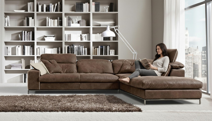 Design Eckssofa Prianera Modern Luxus Eck Lieder Holz Sofa L-Form Brong