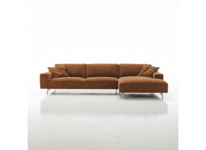 Ecksofa Braun Design Polsterung Couch Textil Wunnzëmmer L Form Canapéë Prianera
