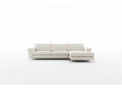 Textil Luxus Eckcouch L-Form Polster Modern Wäiss Sëtz Miwwelen Wunnzëmmer Eck Nei