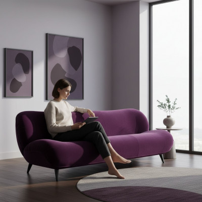 Prianera Luxus Sofa 3-Sëtzer Sofaen Sëtz Stoff Design Couch Miwwelen Stil Textil Nei