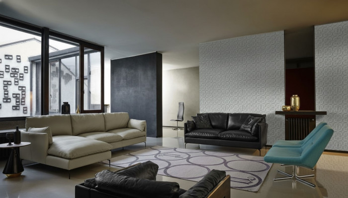 Perfekti Wunnzëmmer Set Besteet aus Ecksofa L Form an Sofa 2 Sëtzer