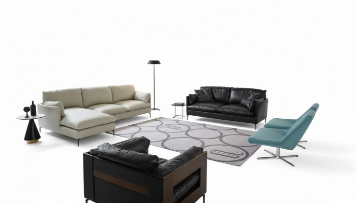 Perfekti Wunnzëmmer Set Besteet aus Ecksofa L Form an Sofa 2 Sëtzer