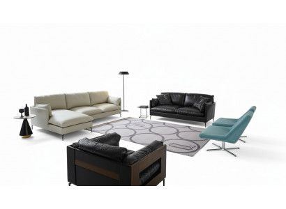 Perfekti Wunnzëmmer Set Besteet aus Ecksofa L Form an Sofa 2 Sëtzer