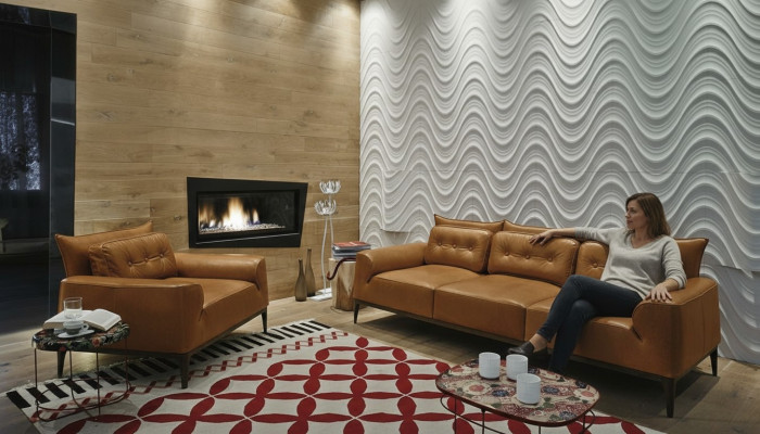 Setzgrupp Sofa-Sets Sofagarnitur 3+1 Sëtzer Braun Wunnzëmmer Polsterung