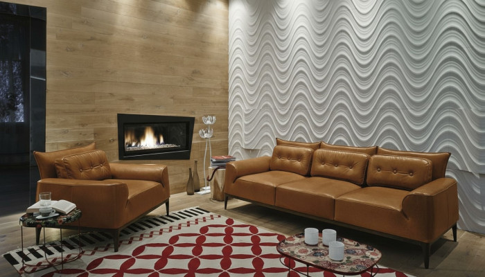 Setzgrupp Sofa-Sets Sofagarnitur 3+1 Sëtzer Braun Wunnzëmmer Polsterung