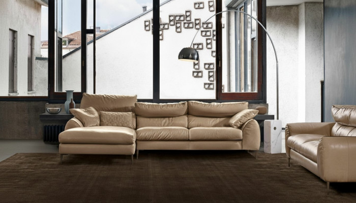 Ecksofa L-Form Wunnzëmmer Sofa Couch Polster Eck Garnitur Beige Lieder Sofas Nei