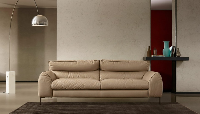 Wunnzëmmer Lieder-Sofa Beige Zweisëtzer Design Sofas Polster Sofas 2 Sëtz Prianera