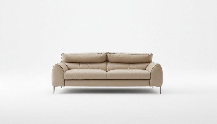 Wunnzëmmer Lieder-Sofa Beige Zweisëtzer Design Sofas Polster Sofas 2 Sëtz Prianera