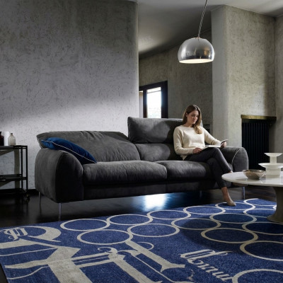 Dreisëtzer Sofa 3 Sëtzer Sofasen Polster Prianera Miwwelen Luxus Textil Couchen Gro.