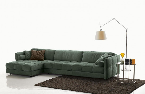 Eckcouch Textil Sofa Kollt Ecke Modern Couch Wunnzëmmer L Form Design